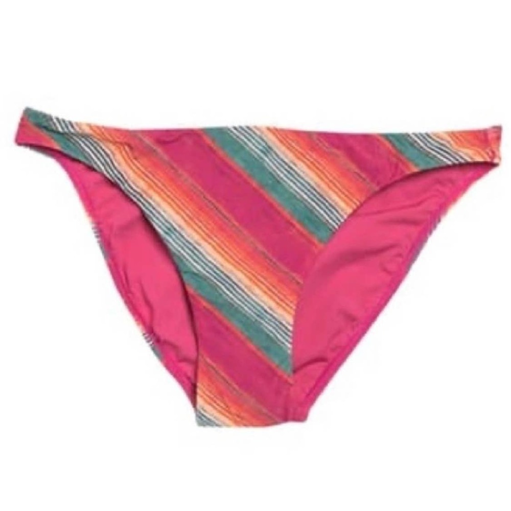VIX Bliss Basic Striped Bikini Bottom In Multi Classic Women's Size L NWOT